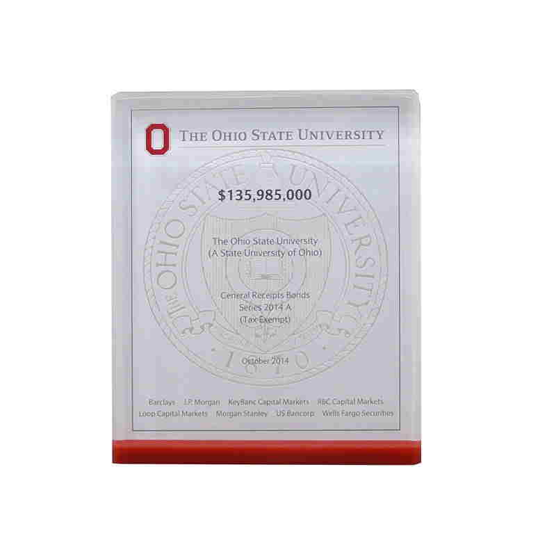 Ohio State University Custom Lucite with School Seal (7ALR665) - image dfgdf on https://prestigecustomawards.com
