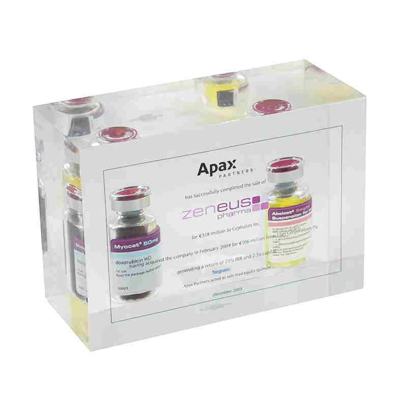 Lucite Embedment with Pharaceutical Vials