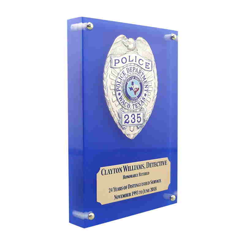 Police Badge Placed in Lucite