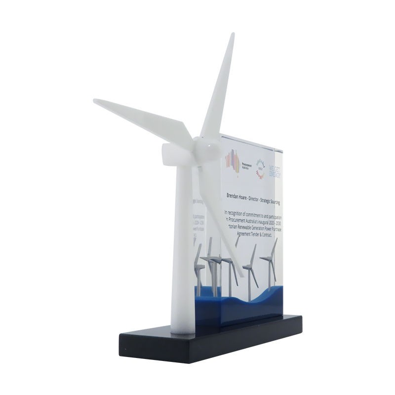Wind Turbine-Themed Lucite Award