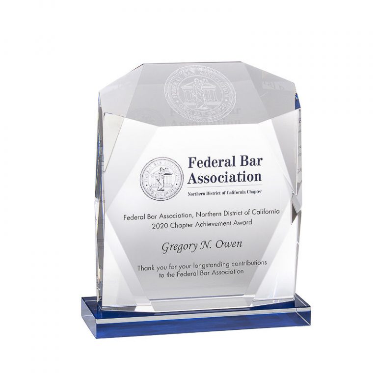 Crystal achievement award given by the Northern District of California