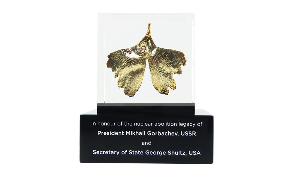 Custom Lucite Voices Youth Award Honoring Gorabachev-Shultz Legacy