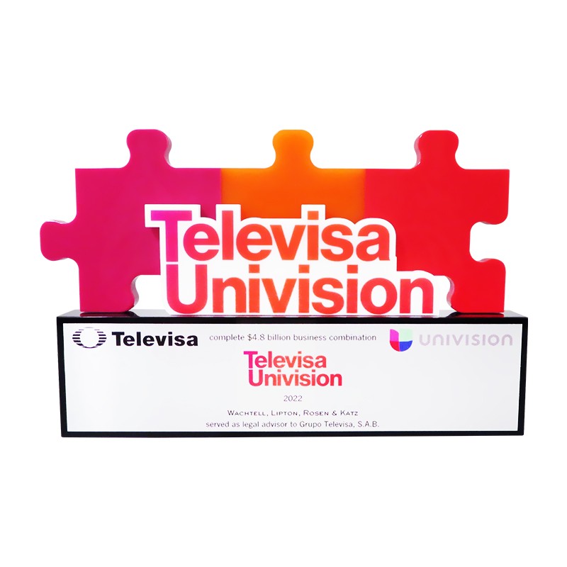 Lucite Commemorative Televisa-Univision Merger Legal Advisory