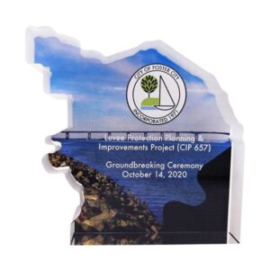 Map-Themed Crystal Commemorative