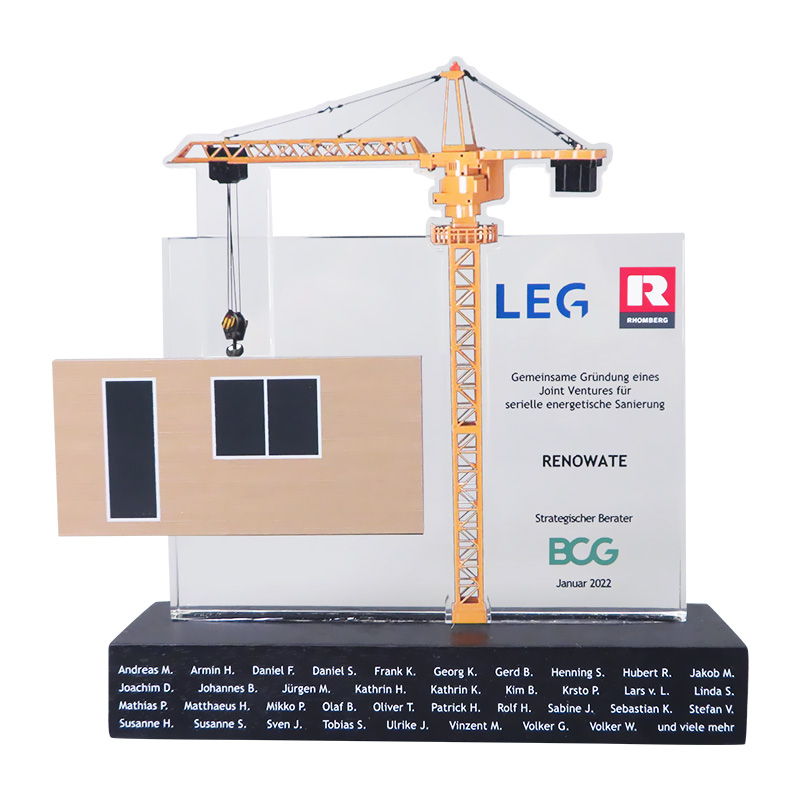 Construction Crane-Themed Joint Venture Lucite